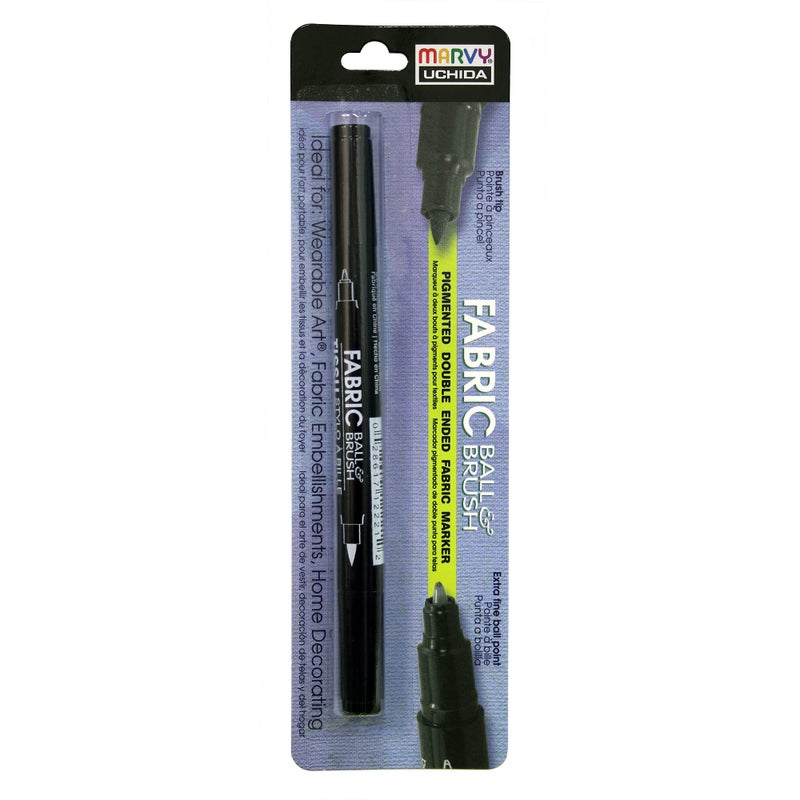 Marvy Uchida Uchida 122-C-1 Marvy Fabric Ball and Brush Marker, Black - Image 1